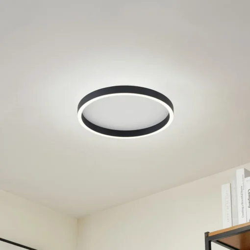 Lucande LED-taklampe Rotundo, Ø 40 cm, svart, dimbar Best