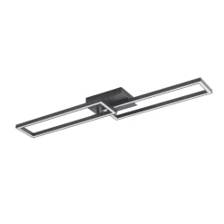 Lucande LED-taklampe Tjado, 100 cm lang, svart, metall Best