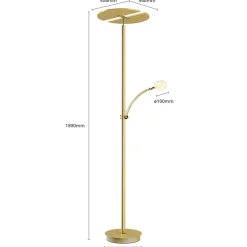 Lucande LED-uplight Anniki, messing| Gulvlamper