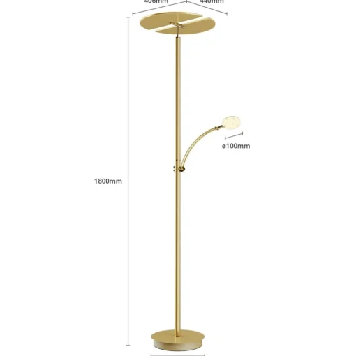 Lucande LED-uplight Anniki, messing| Gulvlamper