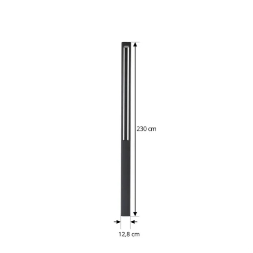 Lucande LED-utelampe Pirron, 230 cm, antrasitt, IP65| Lyktestolper