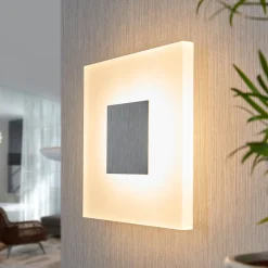 Lucande LED-vegglampe Berlind, 26 cm, hvit, glass, metall Outlet