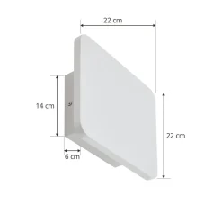 Lucande LED-vegglampe Elrik, hvit, 22 cm høy, metall Clearance