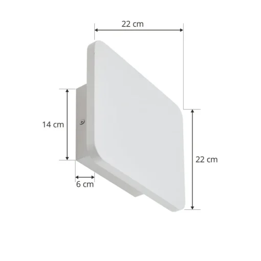 Lucande LED-vegglampe Elrik, hvit, 22 cm høy, metall Clearance