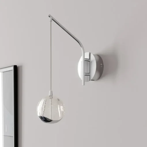 Lucande LED-vegglampe Hayley, kromfarget, glass, høyde 34 cm Hot