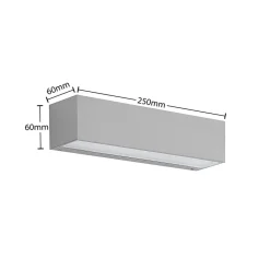 Lucande LED-vegglampe Lengo, 25 cm, sølv, 1 lyskilde, IP65| Led-Utendørs