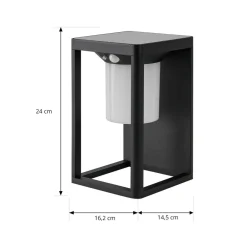 Lucande LED-vegglampe Tilena, svart, aluminium, sensor