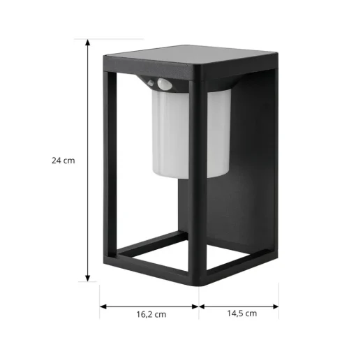 Lucande LED-vegglampe Tilena, svart, aluminium, sensor