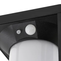 Lucande LED-vegglampe Tilena, svart, aluminium, sensor