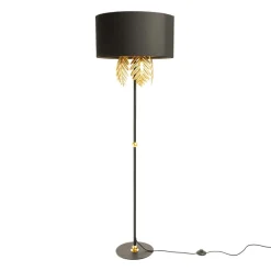 Lucande Malviras gulvlampe i stoff med bladdekorasjon| Gulvlamper
