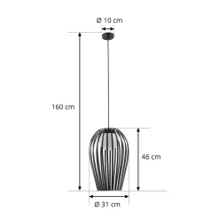 Lucande Marrin utendørs pendellampe, svart, metall, Ø 31 cm| Pendellamper Utendørs|Terrassebelysning