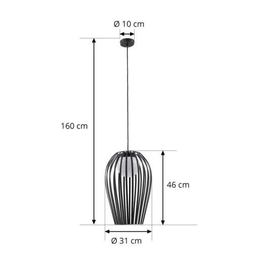 Lucande Marrin utendørs pendellampe, svart, metall, Ø 31 cm| Pendellamper Utendørs|Terrassebelysning