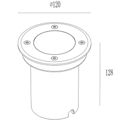 Lucande nedfelt lampe Ava, Ø 12 cm, rund, IP67, GU10| Nedfelt Utebelysning|Utespotter