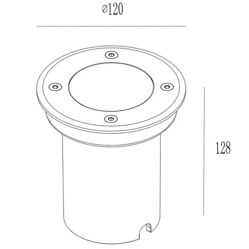 Lucande nedfelt lampe Ava, Ø 12 cm, rund, IP67, GU10| Nedfelt Utebelysning|Utespotter