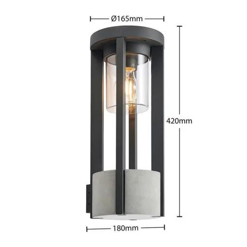 Lucande Overa utendørs vegglampe, E27| Terrassebelysning|Vegglamper Utendørs