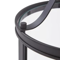 Lucande pendellampe Eryk, Ø 23 cm, svart, glass, 3-lys Hot