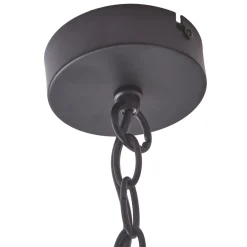 Lucande pendellampe Eryk, Ø 23 cm, svart, glass, 3-lys Hot