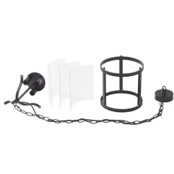 Lucande pendellampe Eryk, Ø 23 cm, svart, glass, 3-lys Hot