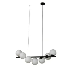 Lucande pendellampe Isandro, svart/opal, 7 lys| Pendellamper