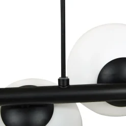 Lucande pendellampe Isandro, svart/opal, 7 lys| Pendellamper