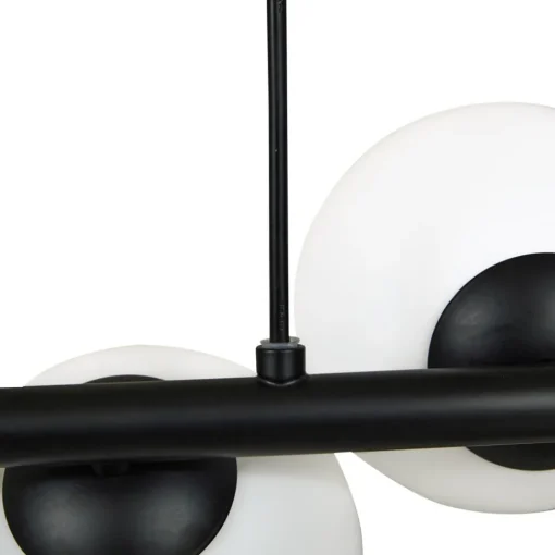 Lucande pendellampe Isandro, svart/opal, 7 lys| Pendellamper
