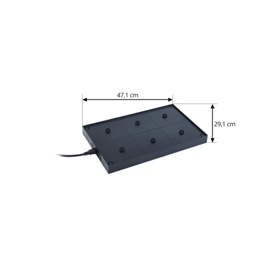 Lucande Quill ladestasjon, svart, polykarbonat, 6 lys