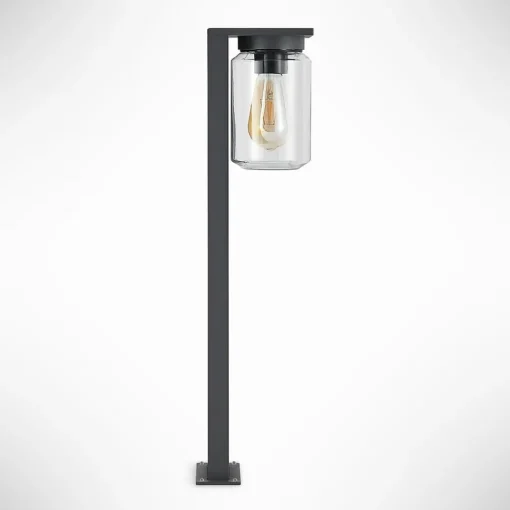 Lucande Semka veilampe, 65 cm, antrasitt, glass, aluminium| Terrassebelysning|Gatebelysning, Pullert Belysning