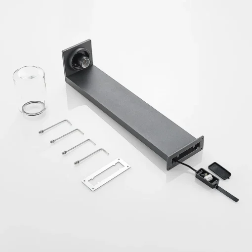 Lucande Semka veilampe, 65 cm, antrasitt, glass, aluminium| Terrassebelysning|Gatebelysning, Pullert Belysning