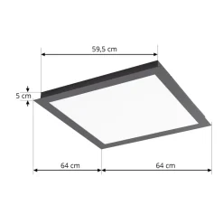 Lucande Smart LED taklampe Leicy svart 65 cm RGB CCT| Butikkbelysning|Design- Og Hotellbelysning