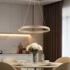Lucande Smart LED-pendellampe Yonam, gull, 1-lys, Tuya Outlet