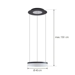 Lucande Smart LED-pendellampe Squillo svart Tuya RGBW CCT| Smarthus Belysning