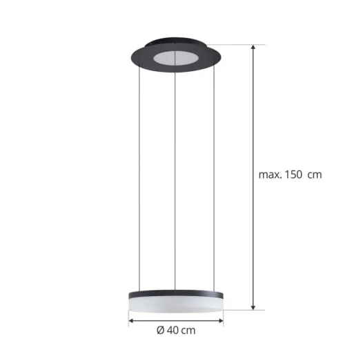 Lucande Smart LED-pendellampe Squillo svart Tuya RGBW CCT| Smarthus Belysning