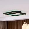 Lucande Smart LED-taklampe Tjado, 50 cm, svart, RGBW| Smarthus Belysning