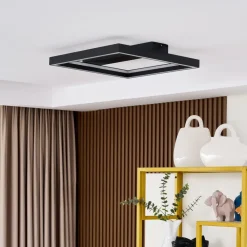 Lucande Smart LED-taklampe Tjado, 50 cm, svart, RGBW| Smarthus Belysning