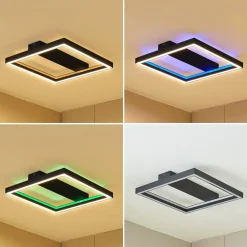 Lucande Smart LED-taklampe Tjado, 50 cm, svart, RGBW| Smarthus Belysning