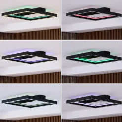 Lucande Smart LED-taklampe Tjado, 50 cm, svart, RGBW| Smarthus Belysning