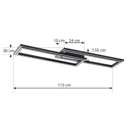 Lucande Smart LED-taklampe Tjado 115 cm svart RGB CCT Sale