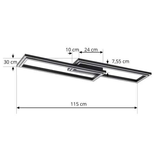 Lucande Smart LED-taklampe Tjado 115 cm svart RGB CCT Sale