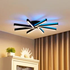 Lucande Smart LED-taklampe Tjado, Ø70 cm, svart, RGBW Sale