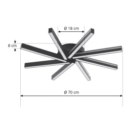 Lucande Smart LED-taklampe Tjado, Ø70 cm, svart, RGBW Sale