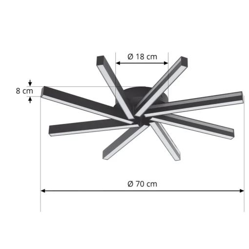 Lucande Smart LED-taklampe Tjado, Ø70 cm, svart, RGBW Sale