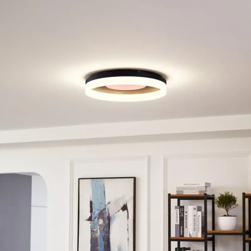 Lucande Smart LED-taklampe Squillo svart Tuya RGBW CCT| Smarthus Belysning