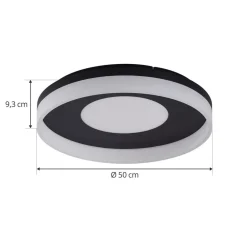 Lucande Smart LED-taklampe Squillo svart Tuya RGBW CCT| Smarthus Belysning