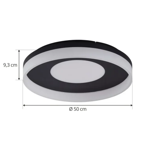 Lucande Smart LED-taklampe Squillo svart Tuya RGBW CCT| Smarthus Belysning