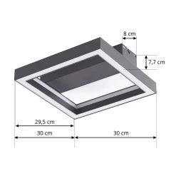 Lucande Smart LED-taklampe Tjado, 30 cm, svart, RGBW| Led-Innendørs
