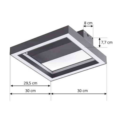 Lucande Smart LED-taklampe Tjado, 30 cm, svart, RGBW| Led-Innendørs