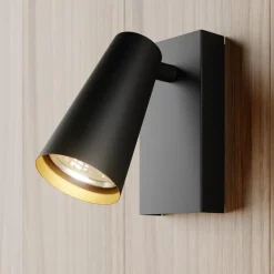 Lucande spotlight Angelina, svart/gull, metall, 1 lyskilde.| Spotter I Tak|Taklamper
