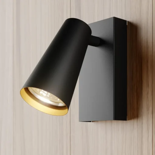 Lucande spotlight Angelina, svart/gull, metall, 1 lyskilde.| Spotter I Tak|Taklamper