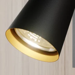 Lucande spotlight Angelina, svart/gull, metall, 1 lyskilde.| Spotter I Tak|Taklamper