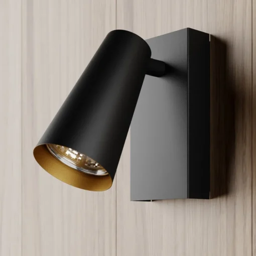 Lucande spotlight Angelina, svart/gull, metall, 1 lyskilde.| Spotter I Tak|Taklamper